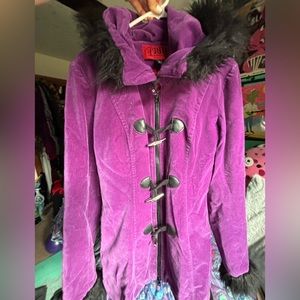 Tripp NYC Purple Velvet Coat